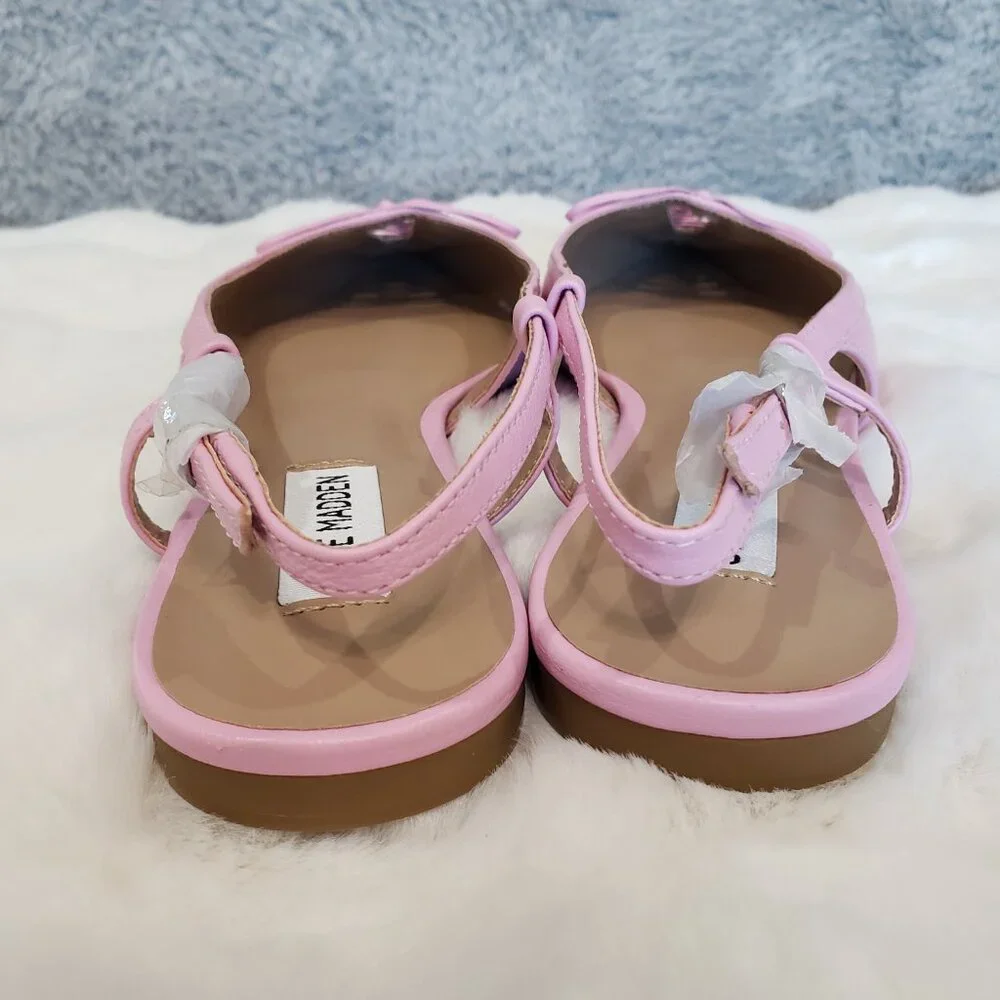 Steve Madden Reyanne Corset Lace Up Point Toe Flat Women Size 8, 9 Pink leather - Picture 3 of 7